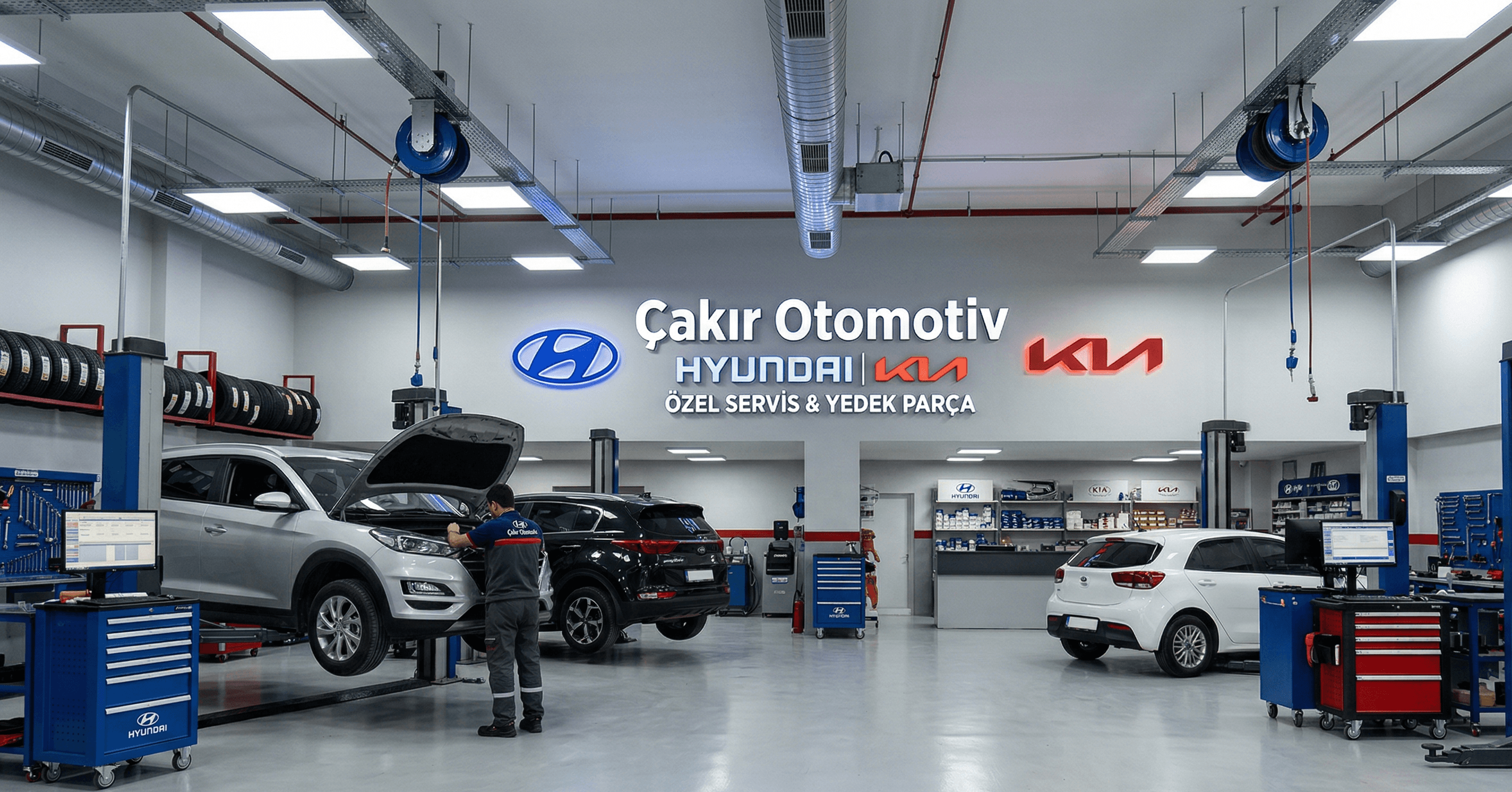 Modern yüksek performanslı oto tamir atölyesi